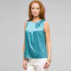 Sleeveless Pleated Front Blouse, , small