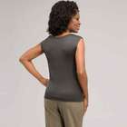 Sleeveless Scoop Neck Shell, , small