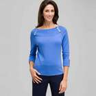 3/4 Sleeve Boat Neck Knit, , small